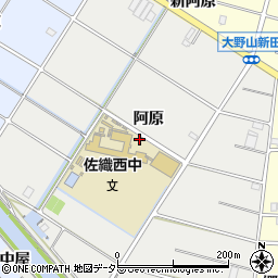 愛知県愛西市草平町（阿原）周辺の地図