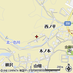 愛知県豊田市北一色町西ノ平周辺の地図