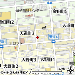 愛知県名古屋市北区天道町周辺の地図