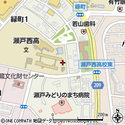 愛知県瀬戸市緑町周辺の地図