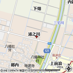 愛知県稲沢市平和町東城浦之川周辺の地図