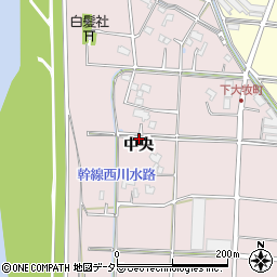 愛知県愛西市下大牧町周辺の地図