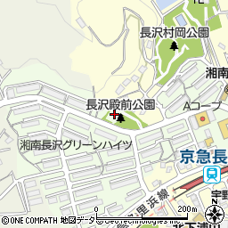 長沢殿前公園周辺の地図