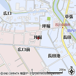 愛知県愛西市鷹場町坪堀周辺の地図