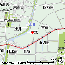 愛知県稲沢市目比町一里塚周辺の地図