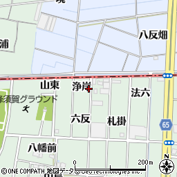 愛知県あま市蜂須賀浄岸周辺の地図