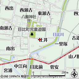 愛知県稲沢市目比町土井周辺の地図