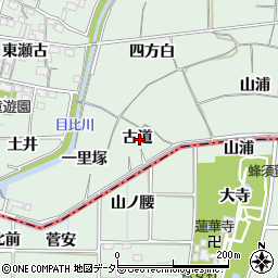 愛知県稲沢市目比町古道周辺の地図