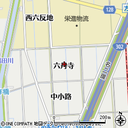 愛知県あま市石作（六丹寺）周辺の地図