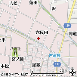 愛知県あま市古道六反田周辺の地図