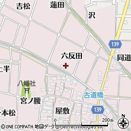 愛知県あま市古道（六反田）周辺の地図