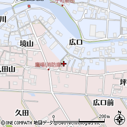愛知県愛西市鷹場町境山周辺の地図