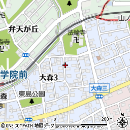 愛知県名古屋市守山区大森3丁目周辺の地図