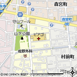 大垣共立銀行ピアゴ西城店 ＡＴＭ周辺の地図