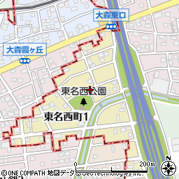 愛知県尾張旭市東名西町周辺の地図