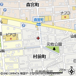 愛知県名古屋市守山区村前町周辺の地図