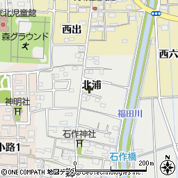 愛知県あま市石作北浦周辺の地図