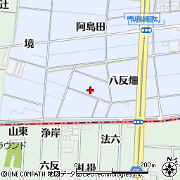 愛知県稲沢市南麻績町（八反畑）周辺の地図