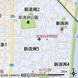 愛知県清須市新清洲周辺の地図