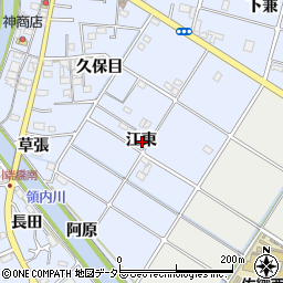 愛知県愛西市西川端町江東周辺の地図