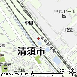 愛知県清須市寺野中園周辺の地図