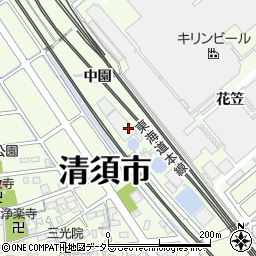 愛知県清須市寺野（中園）周辺の地図