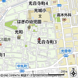 愛知県名古屋市北区光音寺町3丁目22周辺の地図