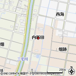 愛知県稲沢市氷室町内新田周辺の地図