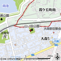 山ノ田公園トイレ周辺の地図
