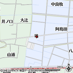 愛知県稲沢市南麻績町境周辺の地図