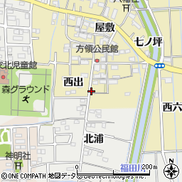 愛知県あま市方領西出周辺の地図