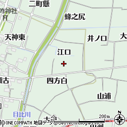 愛知県稲沢市目比町江口周辺の地図
