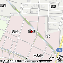 愛知県あま市古道蓮田周辺の地図