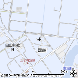 愛知県愛西市二子町定納周辺の地図