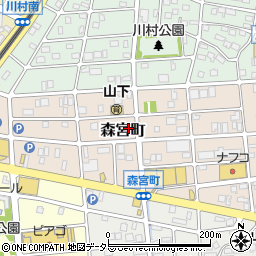 愛知県名古屋市守山区森宮町周辺の地図