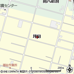 愛知県愛西市大野山町坪田周辺の地図