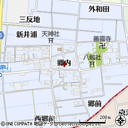 愛知県稲沢市南麻績町郷内周辺の地図