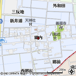 愛知県稲沢市南麻績町（郷内）周辺の地図