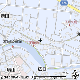 愛知県愛西市二子町新田220周辺の地図