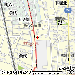 愛知県稲沢市平和町下起中580周辺の地図
