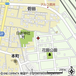 愛知県清須市寺野（花園）周辺の地図
