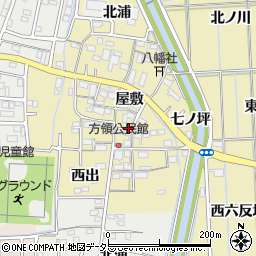 愛知県あま市方領屋敷周辺の地図