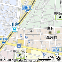 愛知県名古屋市守山区森宮町91周辺の地図