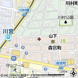 愛知県名古屋市守山区森宮町96周辺の地図