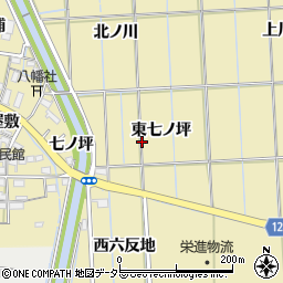 愛知県あま市方領東七ノ坪周辺の地図