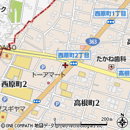 愛知県瀬戸市西原町2丁目1周辺の地図