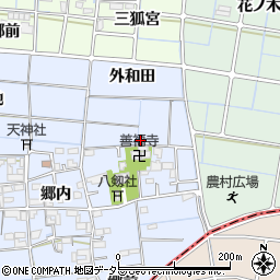 愛知県稲沢市南麻績町周辺の地図