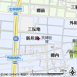 愛知県稲沢市南麻績町（新井浦）周辺の地図