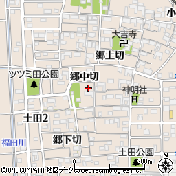 愛知県清須市土田郷中切周辺の地図