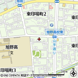 愛知県尾張旭市東印場町3丁目2周辺の地図